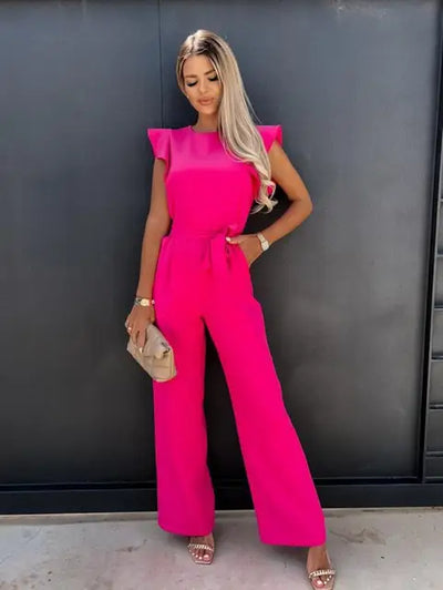Cerys - Eleganter Jumpsuit mit Rüschen und Gürtel