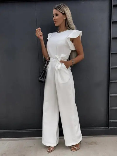 Cerys - Eleganter Jumpsuit mit Rüschen und Gürtel