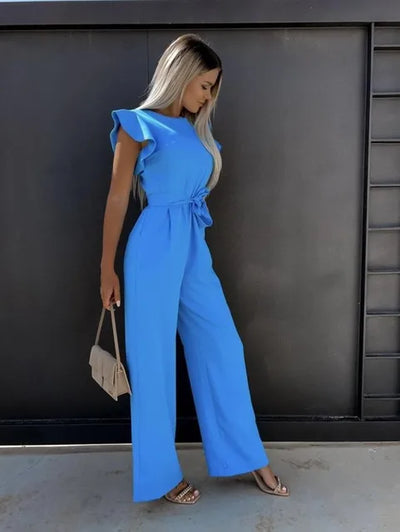 Cerys - Eleganter Jumpsuit mit Rüschen und Gürtel