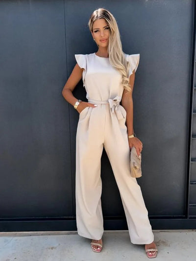 Cerys - Eleganter Jumpsuit mit Rüschen und Gürtel