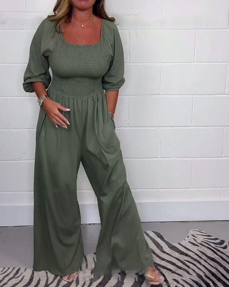 Tara™ - Einfarbiger Jumpsuit mit Ausschnitt