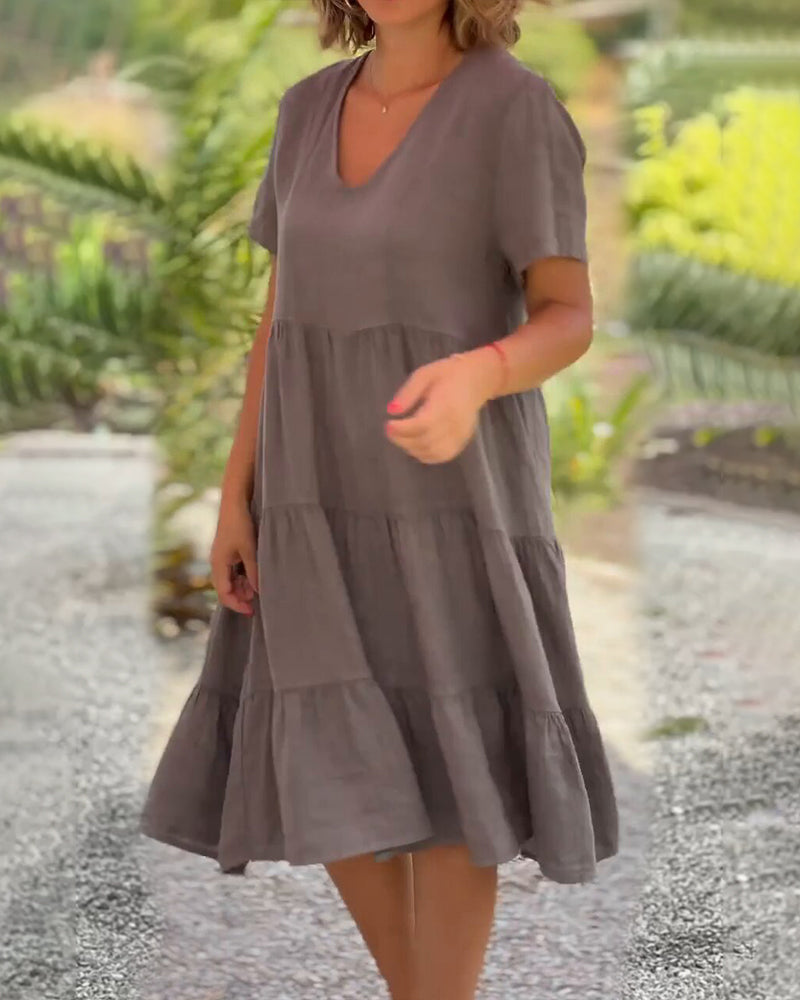 Virella™ - Kleid aus Baumwolle und Leinen