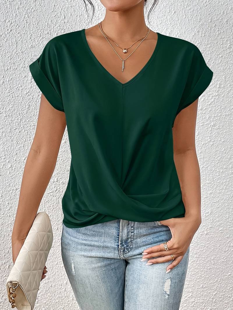 Zolana - Elegantes Shirt mit V-Ausschnitt