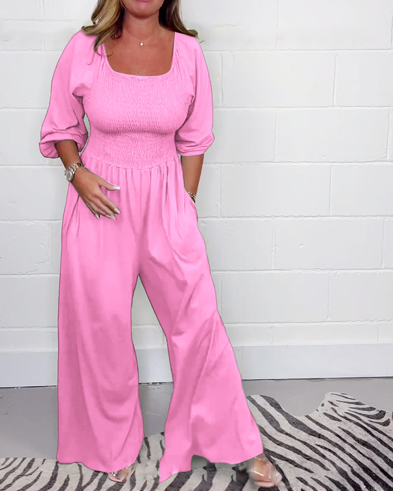 Tara™ - Einfarbiger Jumpsuit mit Ausschnitt