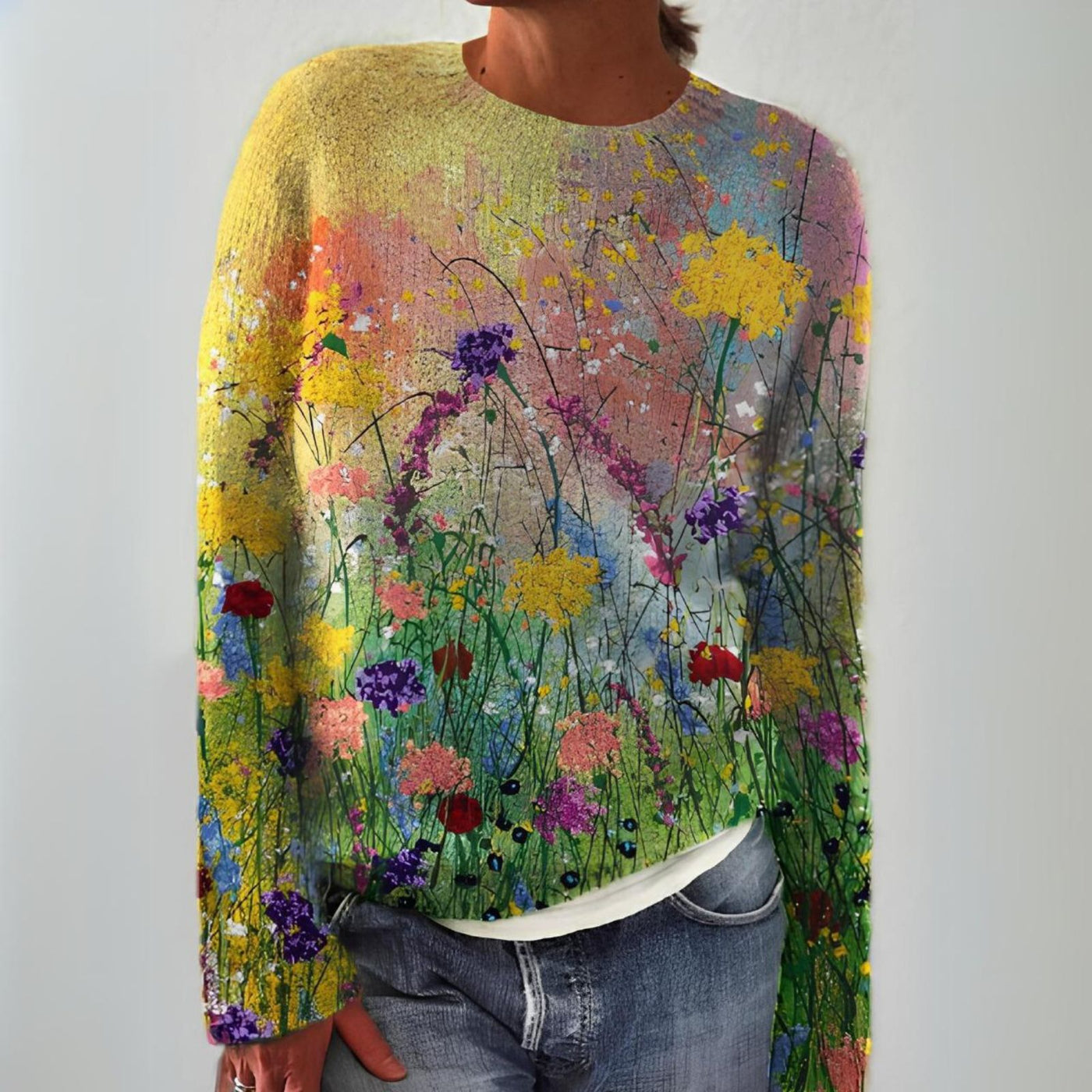 Marta™ - Flowers Art gemütlicher Pullover