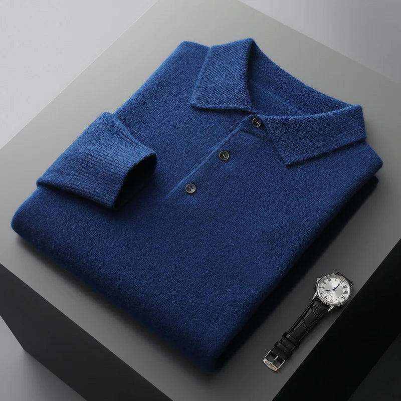 Ralphen™ - Cashmere Polo Shirt mit langen Ärmeln