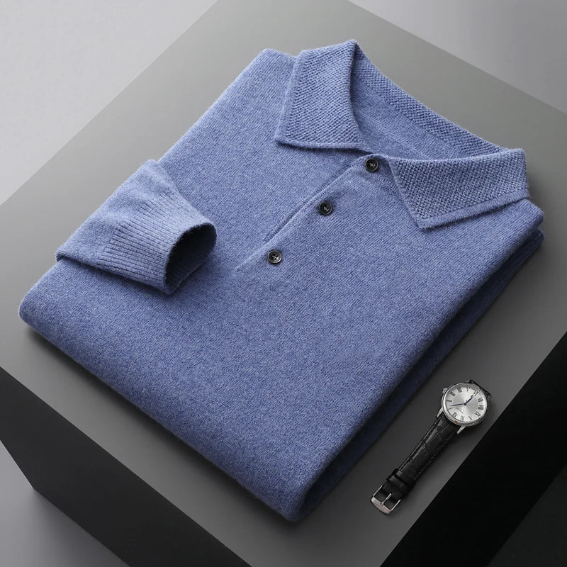 Ralphen™ - Cashmere Polo Shirt mit langen Ärmeln