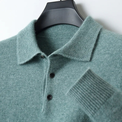 Ralphen™ - Cashmere Polo Shirt mit langen Ärmeln