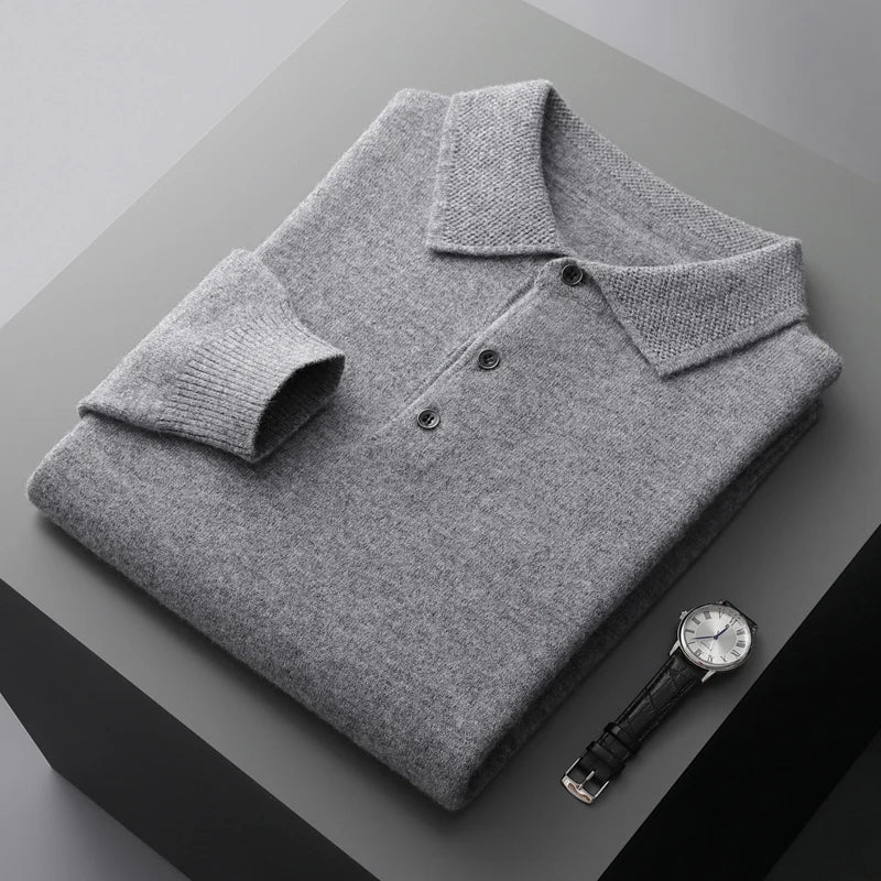 Ralphen™ - Cashmere Polo Shirt mit langen Ärmeln