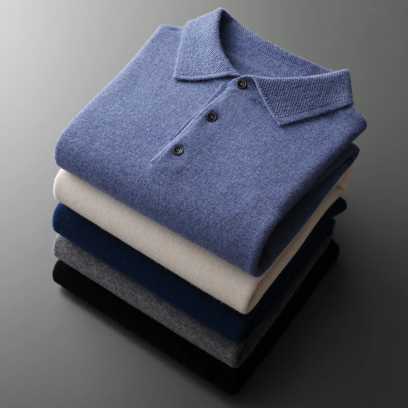 Ralphen™ - Cashmere Polo Shirt mit langen Ärmeln