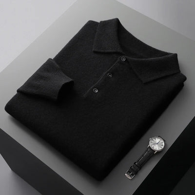 Ralphen™ - Cashmere Polo Shirt mit langen Ärmeln