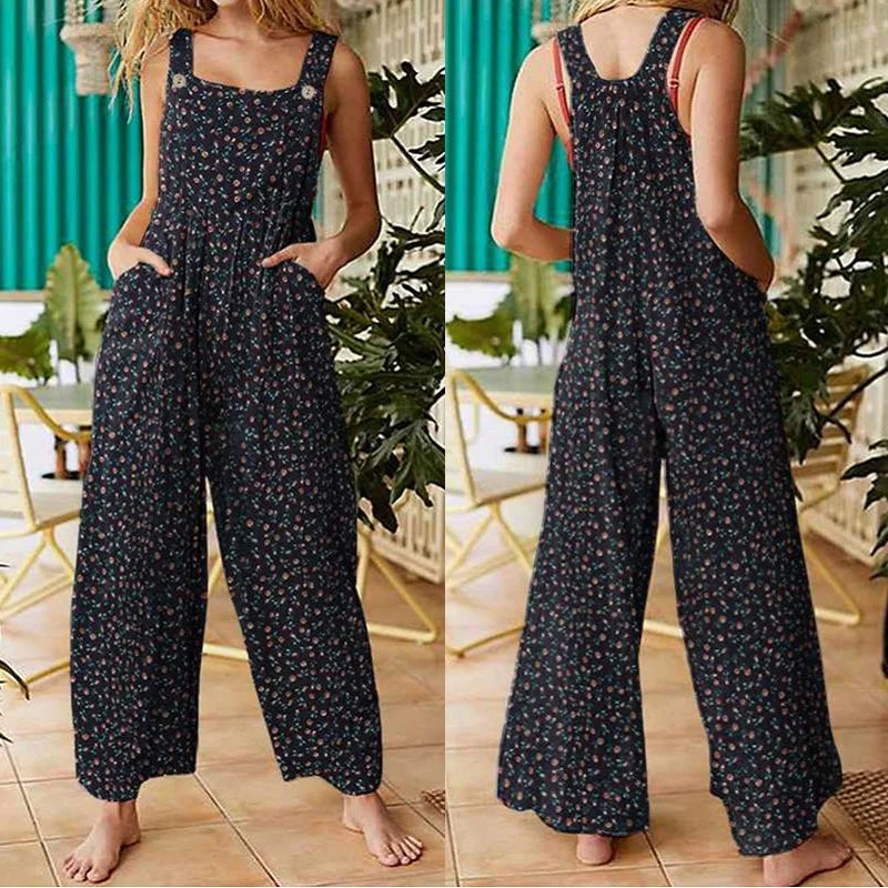 Jeneath™ - Neue Frauen lässig lose Blume drucken Jumpsuits