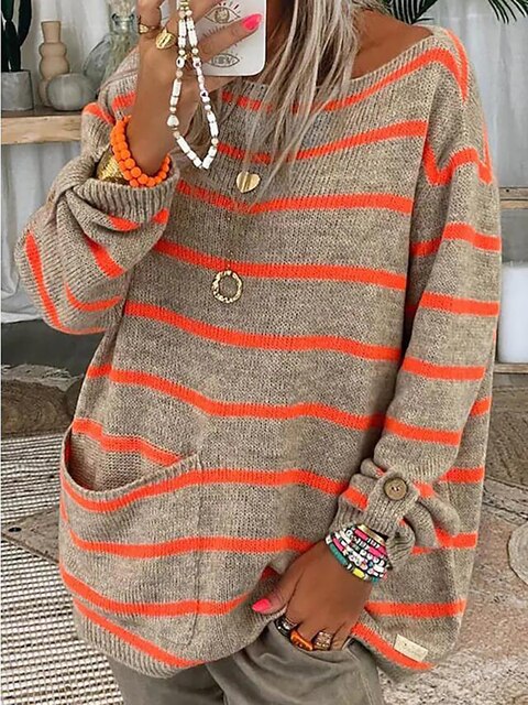 Britty™ - Schicker Gestreifter Bequemer Pullover