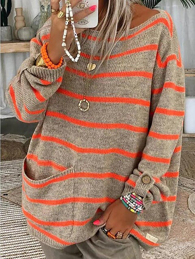 Britty™ - Schicker Gestreifter Bequemer Pullover