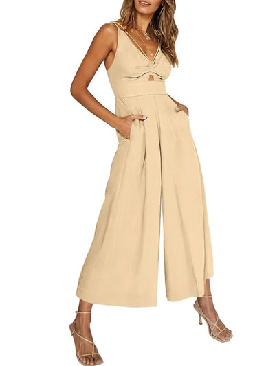 Kyra - Eleganter ärmelloser Jumpsuit mit weitem Bein