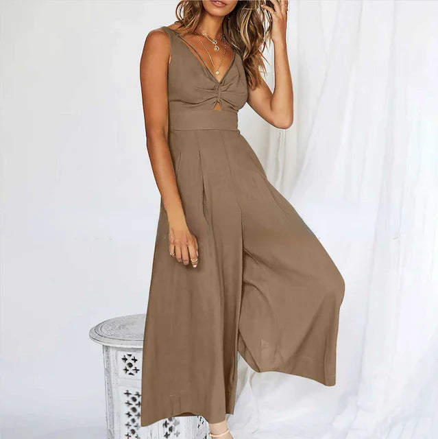 Kyra - Eleganter ärmelloser Jumpsuit mit weitem Bein