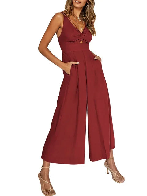 Kyra - Eleganter ärmelloser Jumpsuit mit weitem Bein