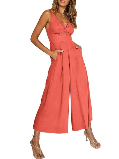 Kyra - Eleganter ärmelloser Jumpsuit mit weitem Bein