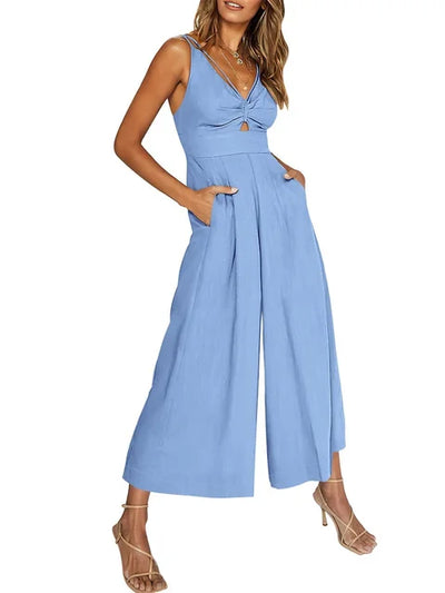 Kyra - Eleganter ärmelloser Jumpsuit mit weitem Bein