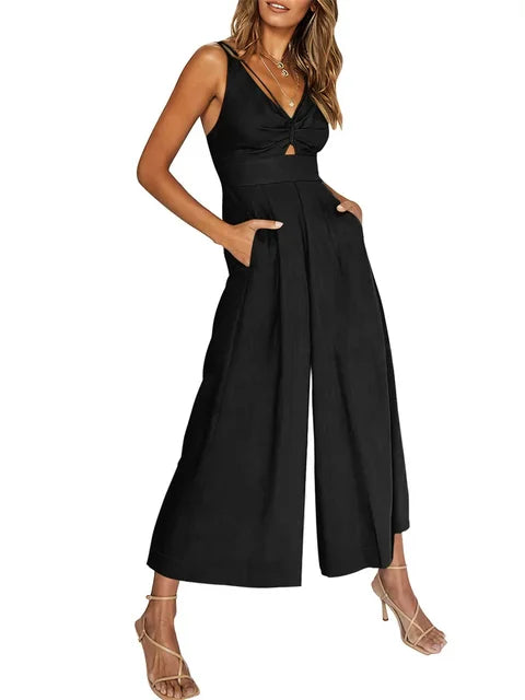 Kyra - Eleganter ärmelloser Jumpsuit mit weitem Bein