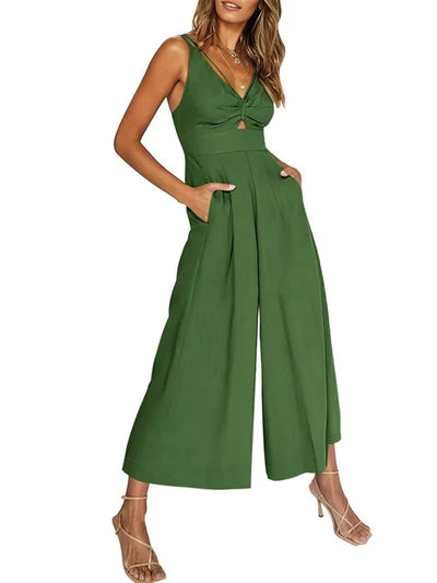 Kyra - Eleganter ärmelloser Jumpsuit mit weitem Bein