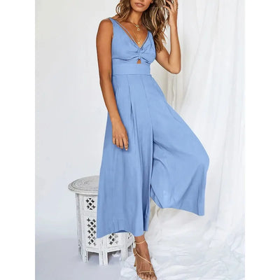 Kyra - Eleganter ärmelloser Jumpsuit mit weitem Bein