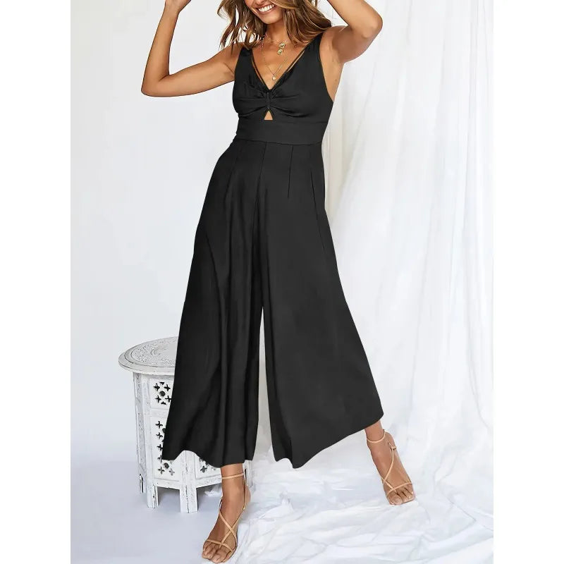 Kyra - Eleganter ärmelloser Jumpsuit mit weitem Bein