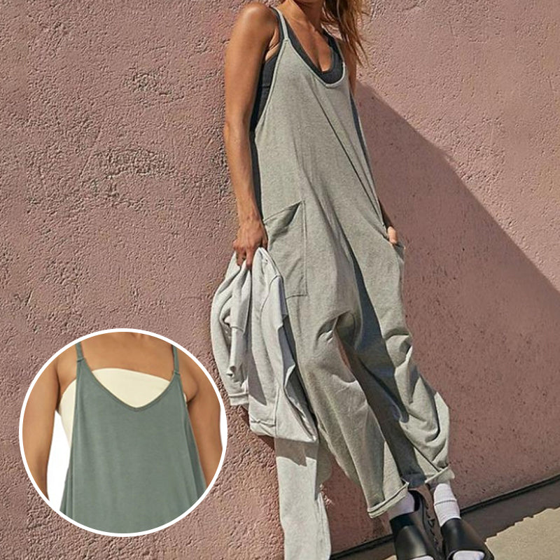 Vivian™ - Jumpsuit mit V-Ausschnitt und Umhängetasche