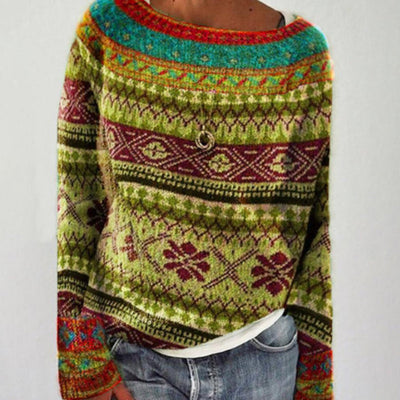 Mara™ - Bequemer Boho-Strickpullover